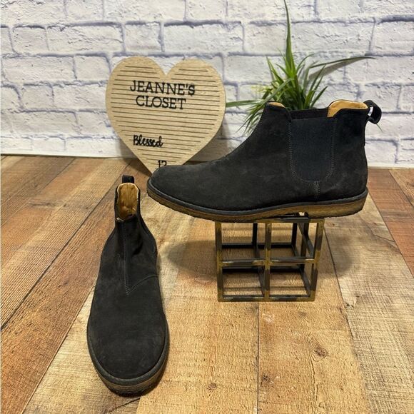Vince - Bonham Suede Water Repellent Chelsea Boots - Graphite - Picture 3 of 11